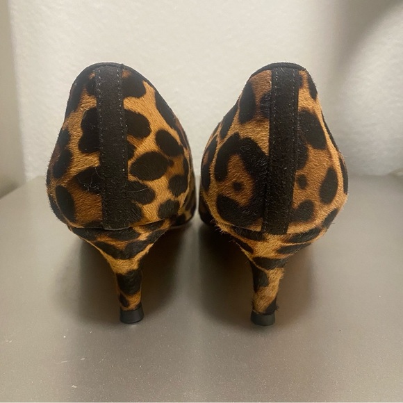 NWOB J.Crew Sophia Kitten Heel Pumps In Leopard Calf Hair - Size 7.5 - Picture 5 of 14